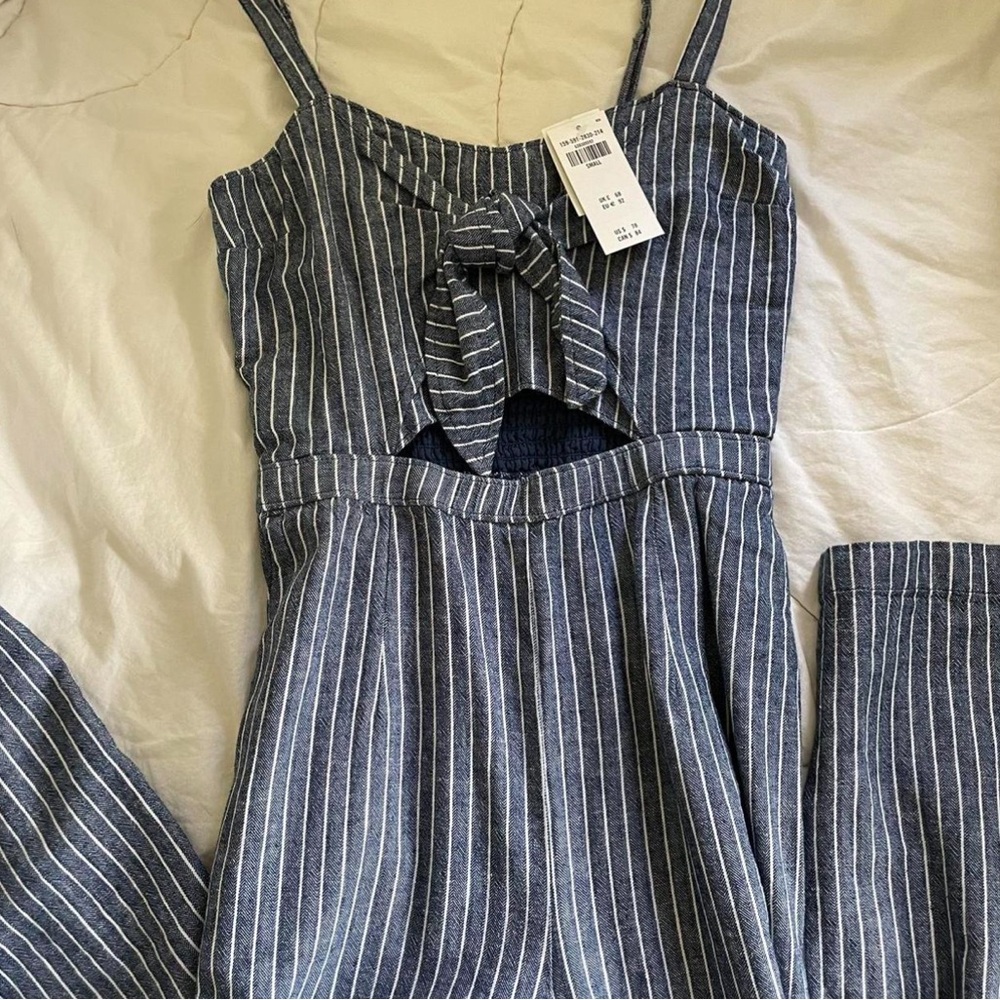 Abercrombie and fitch striped jumpsuit